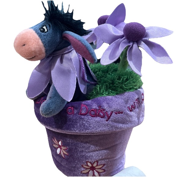 Eeyore In Flower Pot Disney Store Plush Daisy Stuffed Toy - Picture 3 of 14